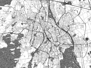 Naklejka premium City map illustration of Augsburg, Germany, rendered in black and white sketch style.