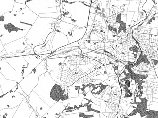 Sketch-style black and white map of Gorlitz, Germany, perfect for illustration and wall art.