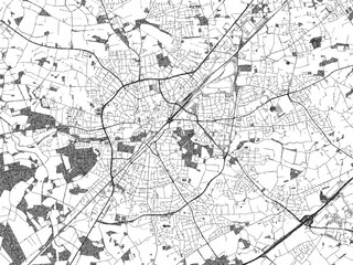 City map illustration of Gutersloh, Germany, rendered in black and white sketch style.