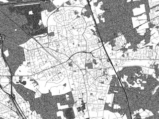 Fototapeta premium Artistic monochrome city map of Hilden, Germany, created in a hand-drawn style.