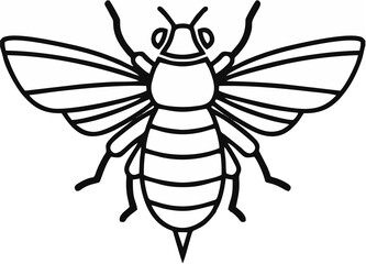 Honey bee in monochrome style...