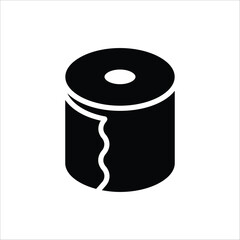 Toilet paper roll icon. Editable stroke outline icon isolated on white background. Vector illustration for web design.