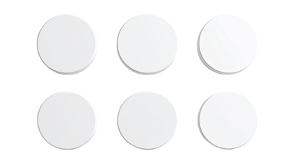 Six blank white circles arranged in a grid