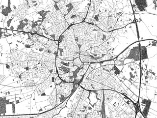 Fototapeta premium Minimalist monochrome city map of Oldenburg, Germany, illustrated with urban detail.