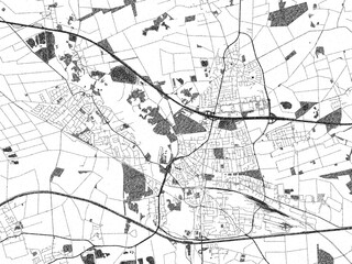 Obraz premium Poster-style sketch map of Peine, Germany, designed in artistic monochrome.