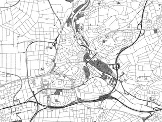 Obraz premium Poster-ready black and white illustration map of Waiblingen, Germany, detailed and artistic.