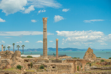 Thermes d'Antonin, site archéologique de Carthage près de Tunis, en Tunisie.	