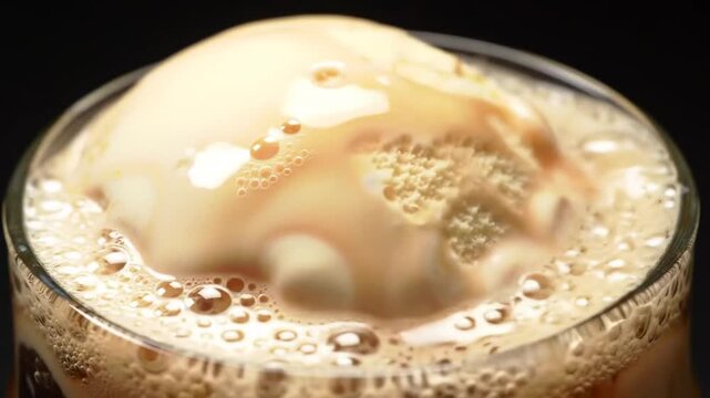 Ice cream soda pouring