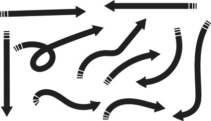 Fototapeta premium Black Curved and Looped Arrows Set | Directional Arrow Collection for Infographic, Flowchart and Graphic Design Vector