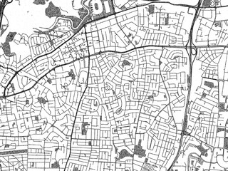 Poster-style sketch map of Bnei Brak, Israel, designed in artistic monochrome.