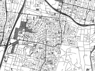 Fototapeta premium City map illustration of Herzliya, Israel, rendered in black and white sketch style.