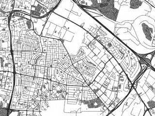 Obraz premium Artistic urban sketch of Holon, Israel, detailed in black and white map form.
