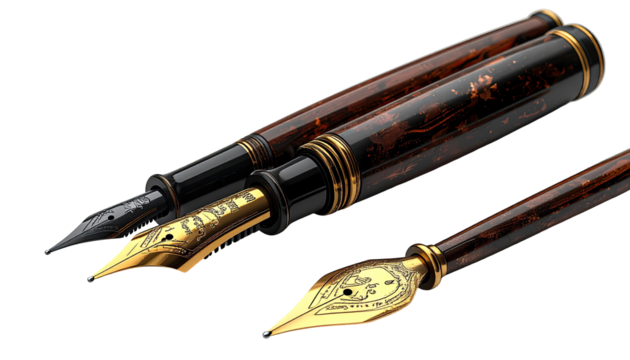 Two elegant fountain pens with intricate detailing - Powered by Adobe