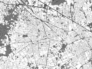 Obraz premium Artistic monochrome city map of Busto Arsizio, Italy, created in a hand-drawn style.