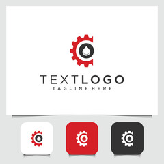 industrial syimbol and drop logo design template