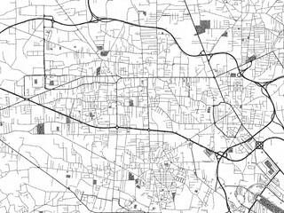 Obraz premium Decorative black and white map of Giugliano in Campania, Italy, rendered in sketch-like style.