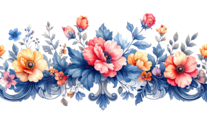 Floral border design with ornate detail