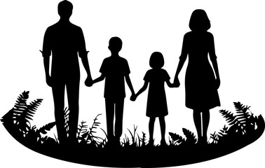 silhouettes of family at outdoor
