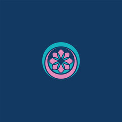  flower illustration featuring a symmetrical design with a bold outline.