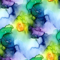 Seamless Galaxy Pattern | Abstract Watercolor Space Design