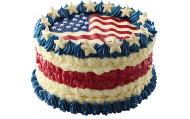 Realistic celebratory Presidents Day image featuring festive decorations American flags and patriotic holiday design for national observance isolated on transparent background PNG