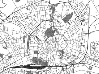 Black and white map poster of Vicenza, Italy, illustrated in hand-drawn style.