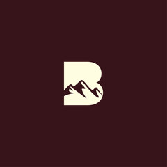 Letter B mountain logo icon flat vector design © Heisenberg1992