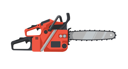 Fototapeta premium Modern chainsaw design in flat style for gardening and construction