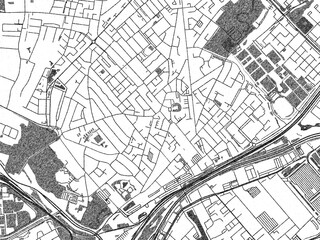 Obraz premium Decorative monochrome illustration of Beverwijk, Netherlands, showing its detailed grid.