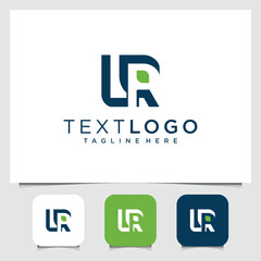 Elegant initial UR logo design with leaf element for modern brand identity
