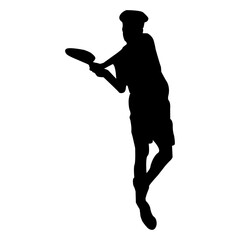 Male tennis player silhouette design element, Tennis silhouette, Tennis player vector
