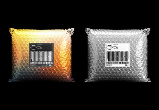 Bubble Wrap Mailing Package Mockup