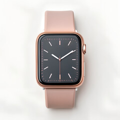 Stylish rose gold smartwatch on white background for modern lifestyle