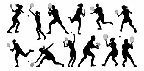 Silhouette Tennis Players Spo...