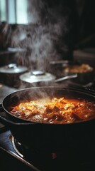 Fototapeta premium Stew Simmering in a Pot on the Stove