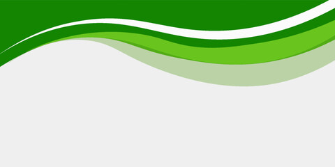 Abstract White and Green wave wide background banner