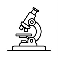 Microscope Icon Science Laboratory Vector Outline