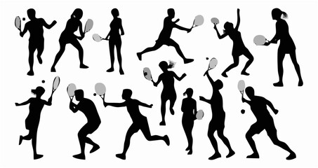 Silhouette Tennis Players Spo...