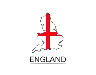 England map with flag overlaid