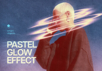 Pastel Glow Photo Effect Mockup