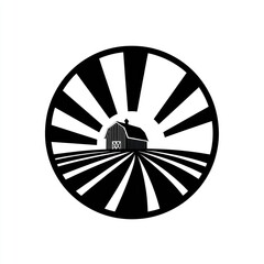 Obraz premium Farmhouse silhouette logo design