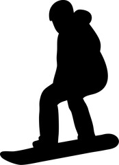 Snowboarding Silhouette | Winter Sport Rider Vector | Extreme Snow Board Clipart