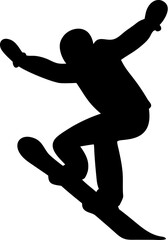 Snowboarding Silhouette | Winter Sport Rider Vector | Extreme Snow Board Clipart