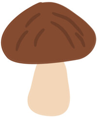 A simple and clean illustration of a mushroom. Great for use in designs for food, nature, or cooking related projects.