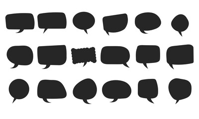 dialogue box silhouette vector set