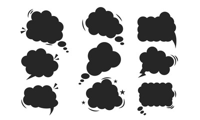 Comic Speech Bubble and Explosion Shape Set for Pop Art Dialogue Design