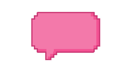 Retro pixel art pink speech bubble for 8-bit game designs
