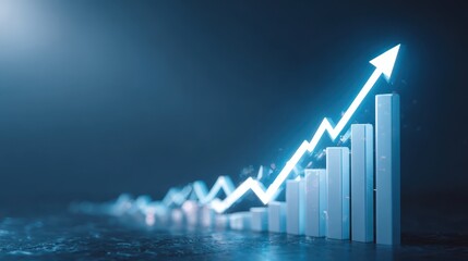 Illuminated Growth Chart - Modern Business Success Visualization.