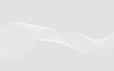 Vibrant abstract colourful wave lines on dark background | Network connection | White wave of illumination in futuristic | Minimalistic abstract background with lines on platinum background