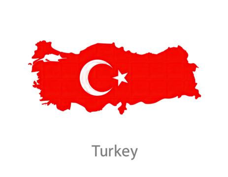 Map of Turkey, flag design